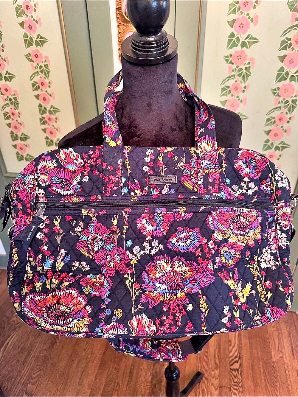 Vera Bradley Floral Travel Bag in Black & Multicolor - Picture 3 of 10